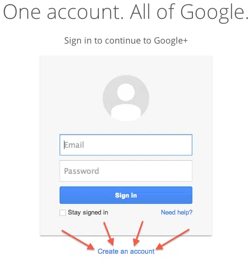 image of google login screen