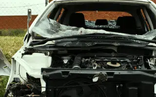 A damaged car