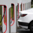 A Tesla charging its batteries prone to cause accidents